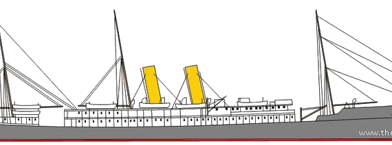 Ship SS Magdalena [Ocean Liner] (1889) - drawings, dimensions, pictures
